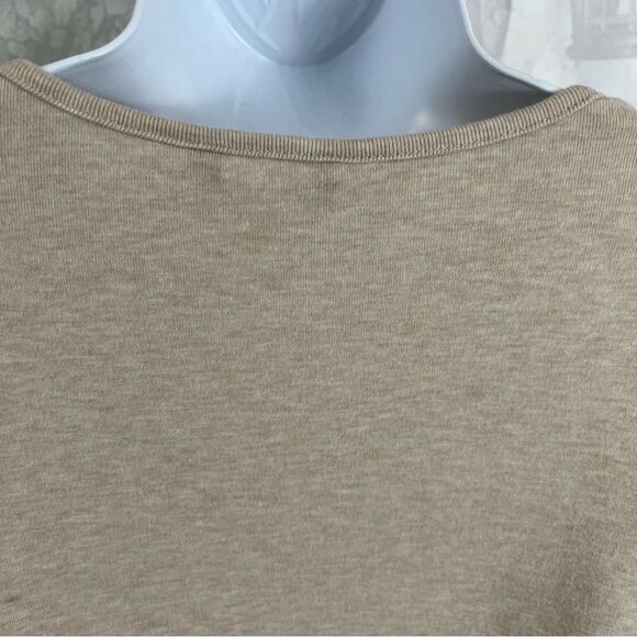 DOKOTOO Beige Minimalist Light Academia Top Crochet V-neck Draped Long Sleeve - Picture 9 of 13